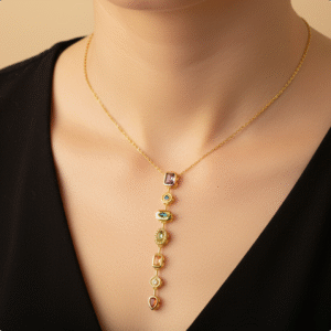 Anti-Tarnish Multi-Colour Chakra Chain Gold Necklace