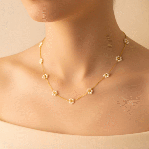Anti-Tarnish Noor Flower Gold Chain