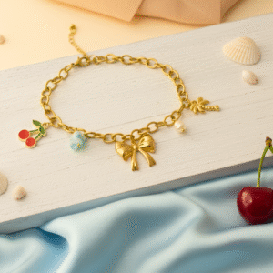 Anti-Tarnish Bow Charm Gold Bracelet