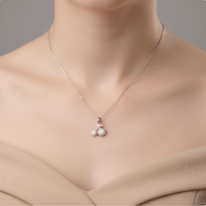 Anti-Tarnish Silver Cherries Minimal Necklace