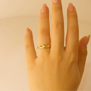 Anti-Tarnish Not-so-Basic Band Adjustable Gold Ring
