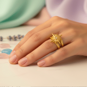 Anti-Tarnish Subtle Sparkle Adjustable Ring