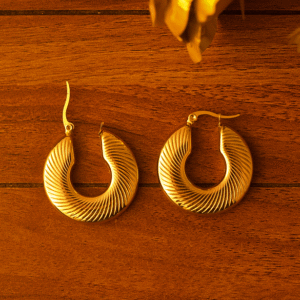 Anti-Tarnish Thick Energy Gold Hoops