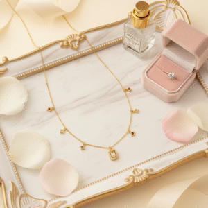 Anti-Tarnish Multi Colour Evera Gold Necklace