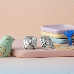 Anti-Tarnish Swirly Silver Earrings