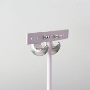 Anti-Tarnish C-through Statement Silver Huggies Earrings