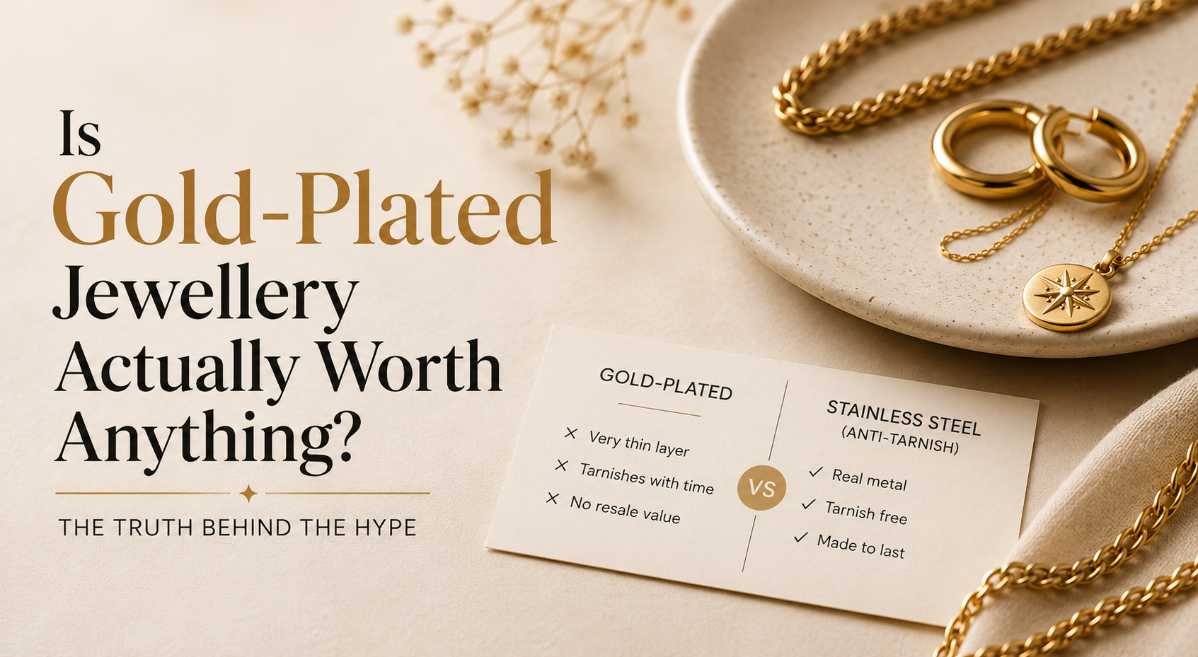 Gold plated jewellery vs real gold
